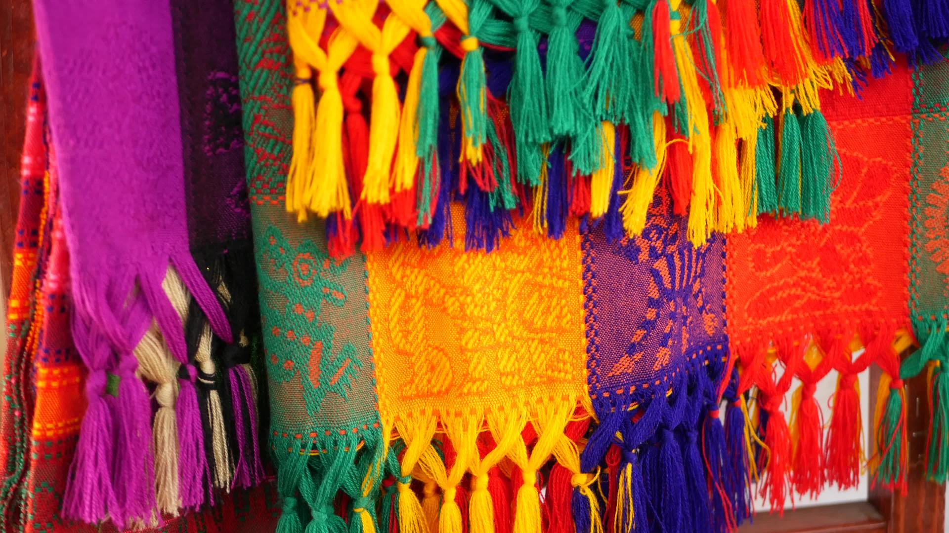 墨西哥羊毛serape毛毯纹理编织装饰生动视频的预览图
