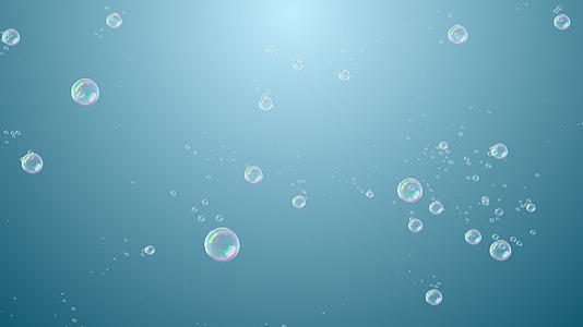 漂浮在空气中的水泡相对于蓝色梯度视频的预览图