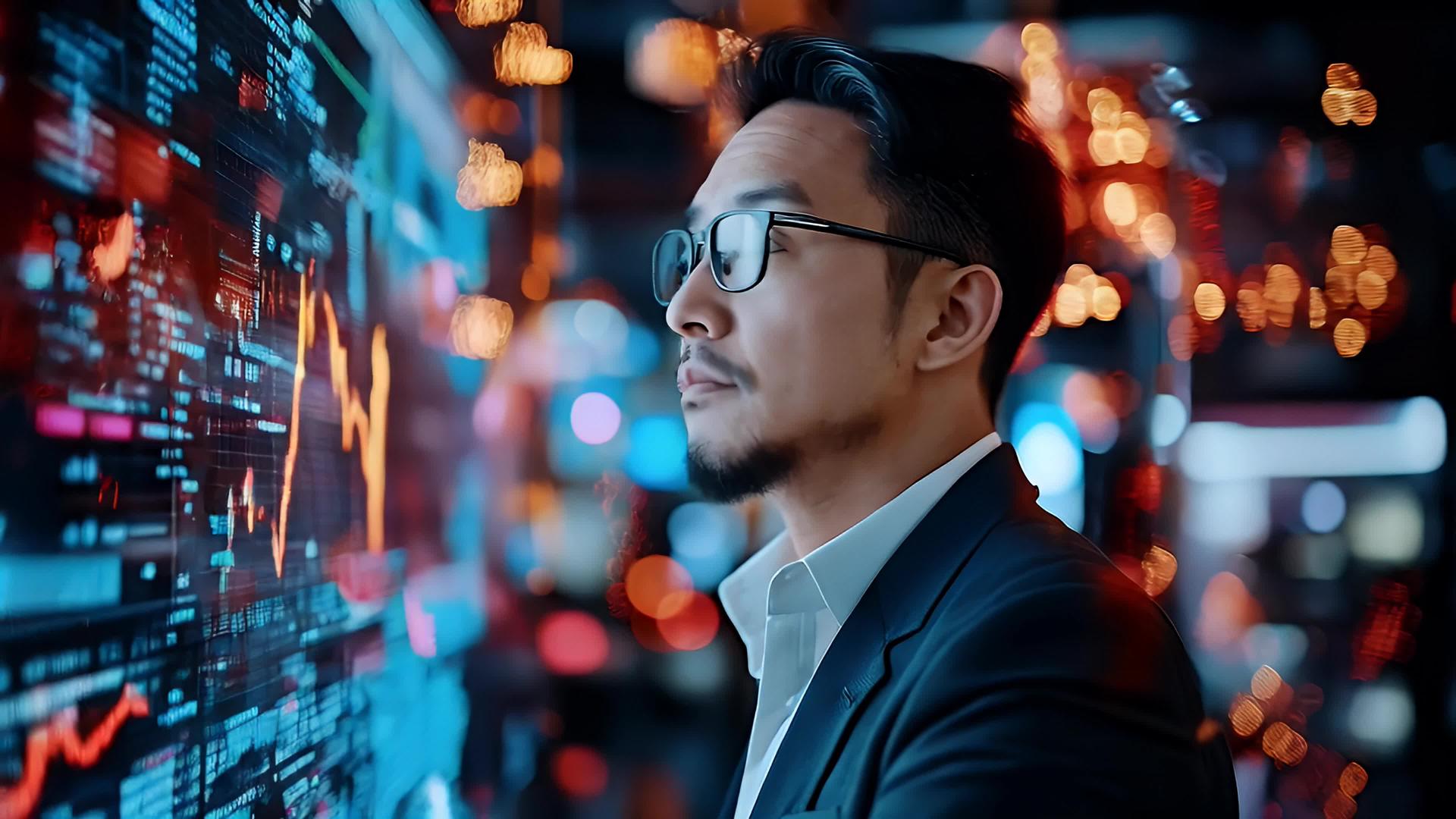 4k高清股下跌情绪低落的男性视频视频的预览图