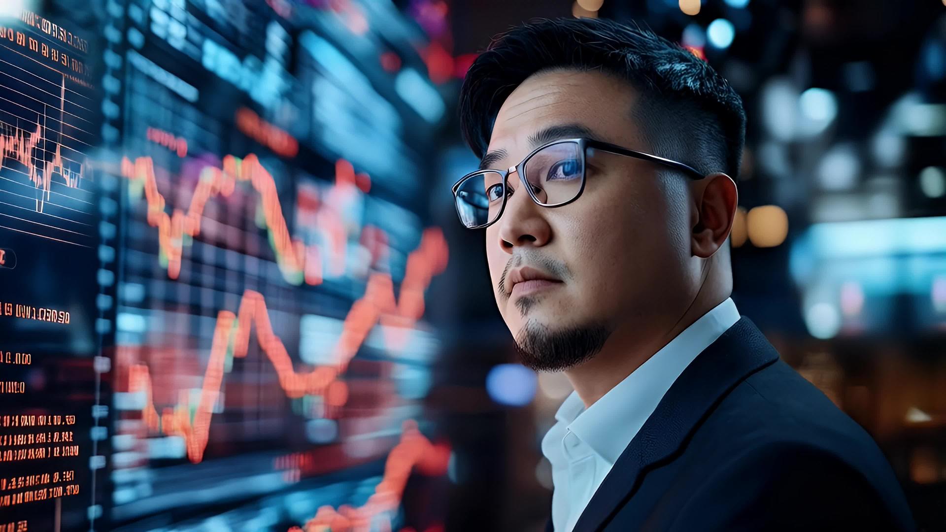 4k高清股下跌情绪低落的男性视频视频的预览图