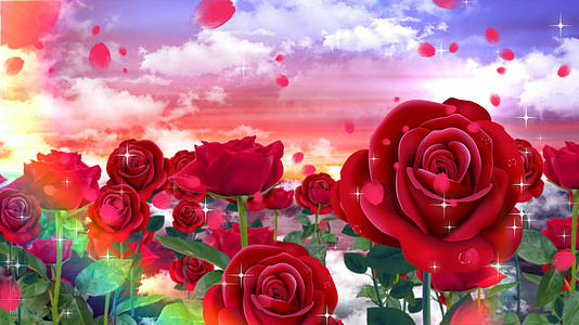 4K玫瑰花穿梭背景素材视频的预览图