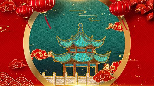 2021国潮鎏金中国风春节喜庆背景视频的预览图