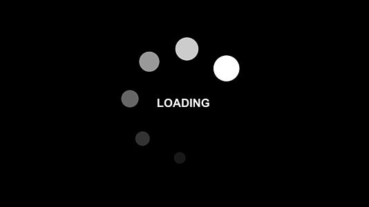 圆形旋转正在安装图标黑色背景上的白点环动画图形视频的预览图