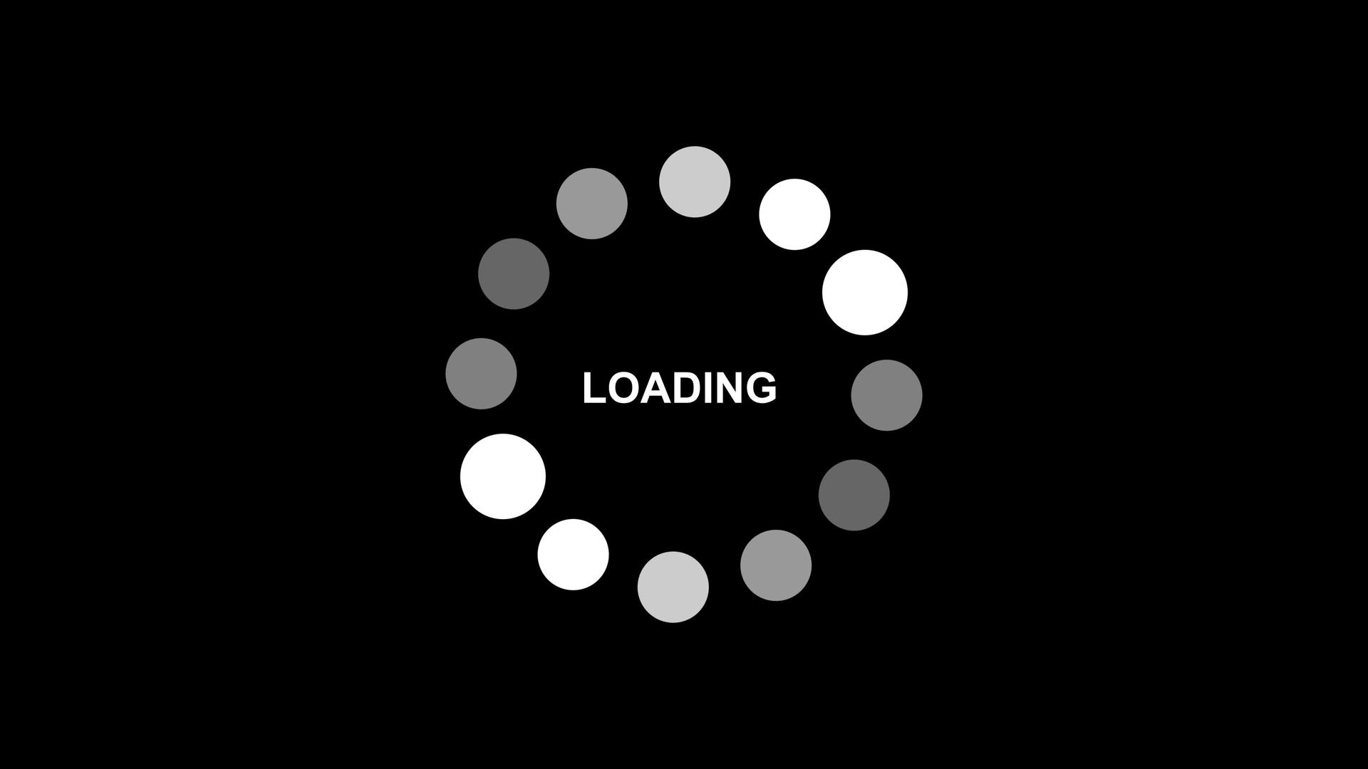 圆形旋转正在安装图标黑色背景上的白点环动画图形视频的预览图