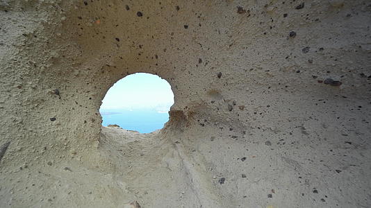 桑托里尼地貌Santorini一个里程碑视频的预览图