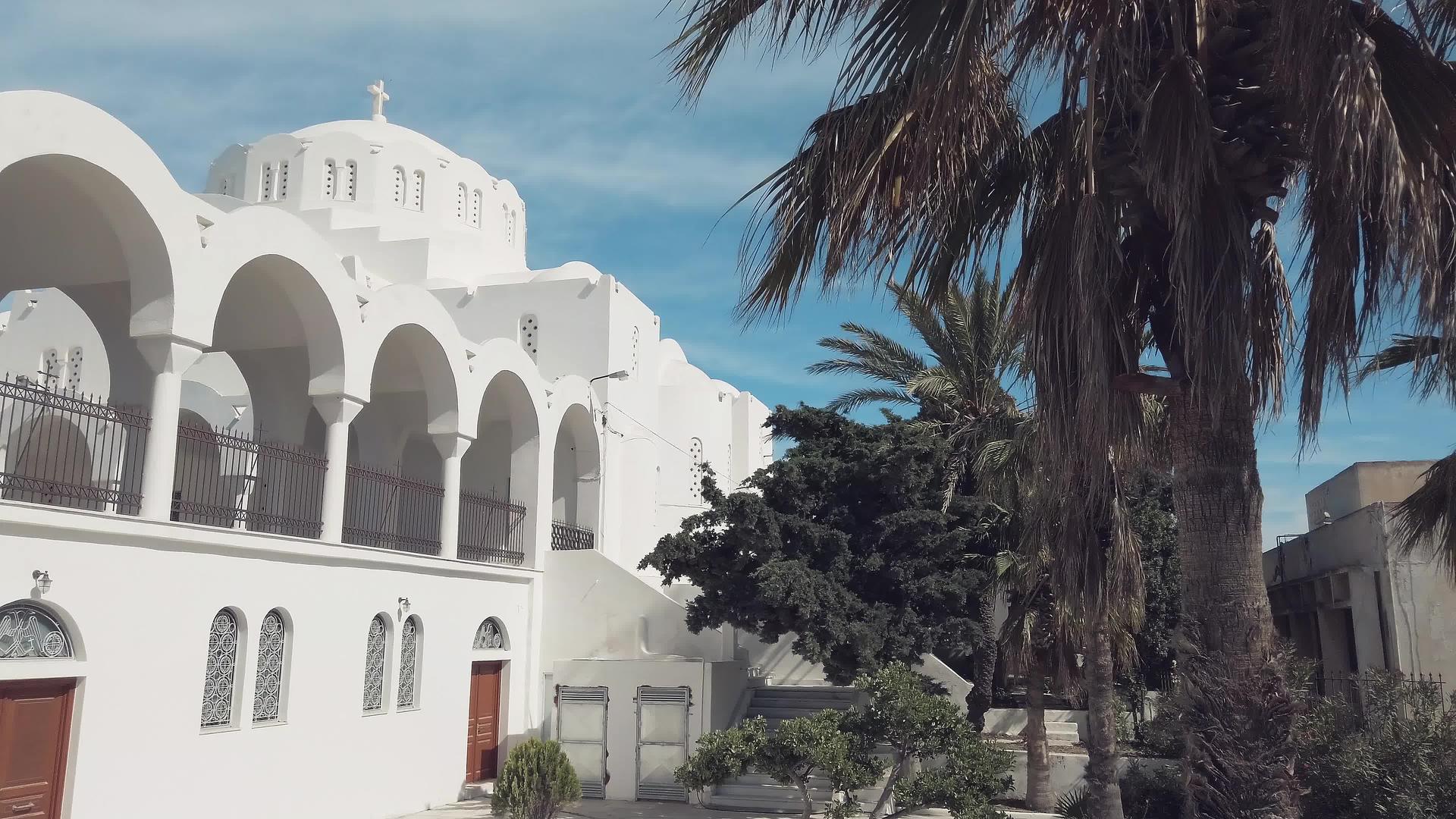 正统大都会教堂位于圣托里尼岛视频的预览图