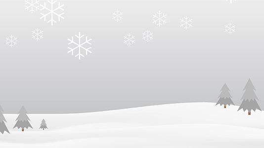 圣诞风景抽象背景雪和圣诞树视频的预览图