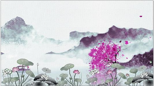 中国风荷塘夜色背景视频的预览图