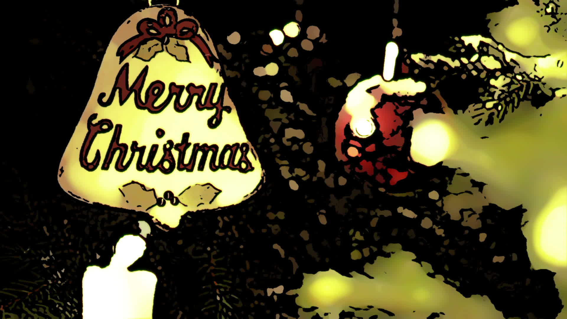 圣诞树上的圣诞标志和蜡烛视频的预览图