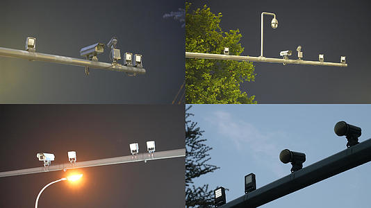 城市街头道路交通摄像头安全天眼4k素材合集视频的预览图