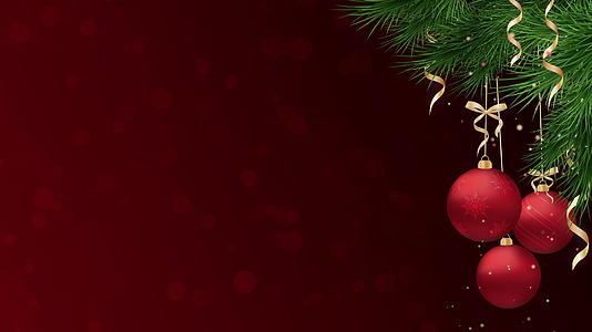 圣诞节和新年背景循环红色假日装饰动画4k运动图形视频的预览图
