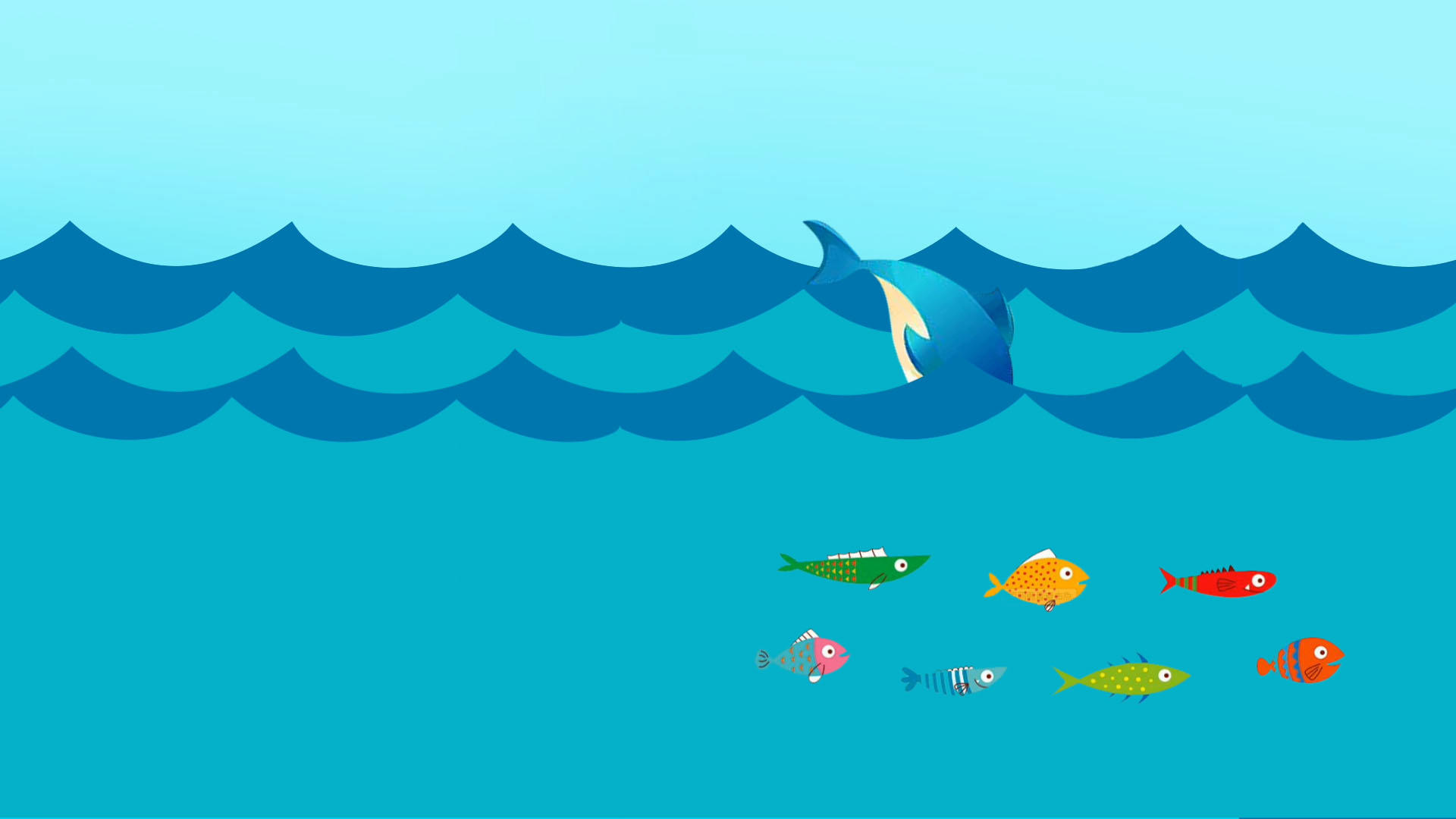 卡通鱼群歌曲背景视频的预览图