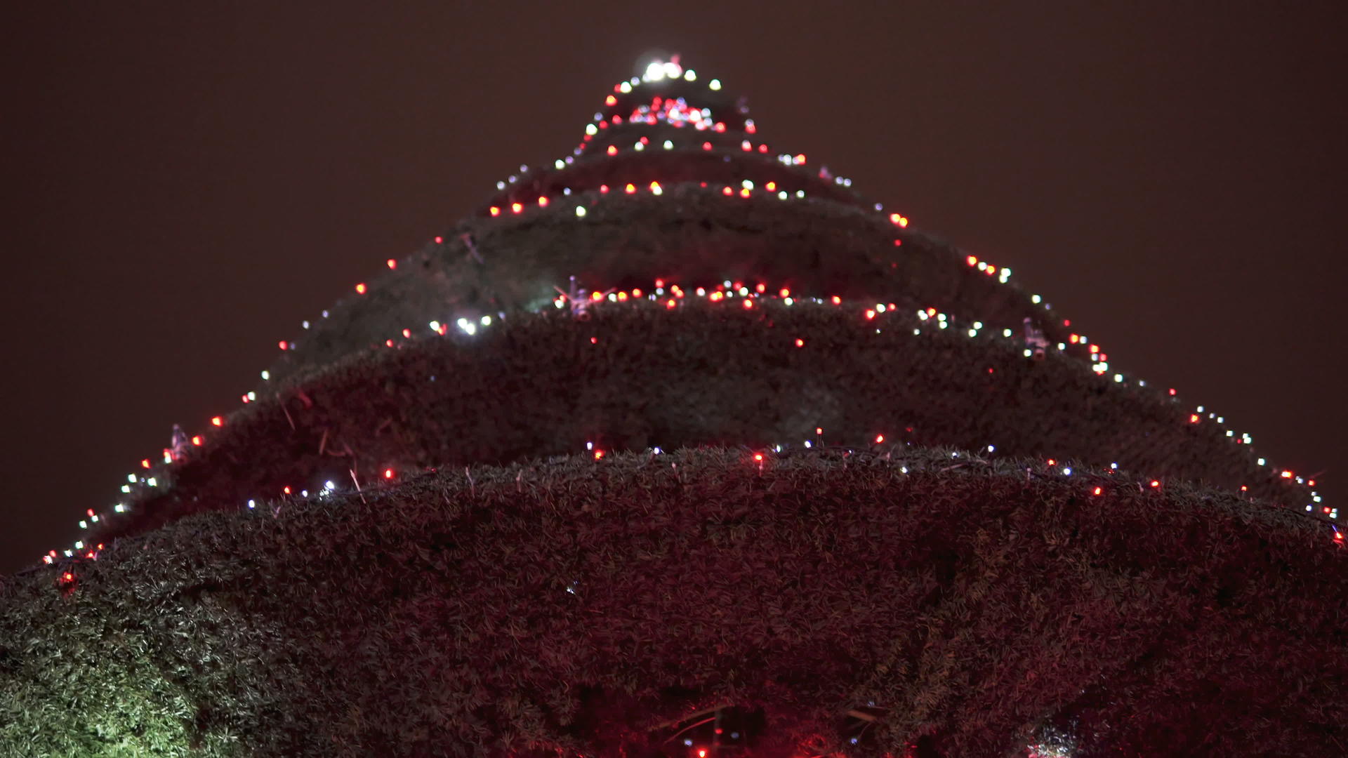 圣诞新年夜树装饰明亮闪耀视频的预览图