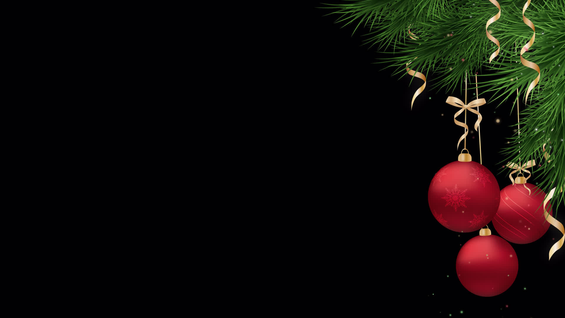 圣诞节红色假日珠宝装饰在阿尔法频道的环形动画运动图形上视频的预览图