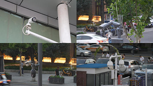 城市治安摄像头街头交通安全天眼摄像机警用4k素材合集视频的预览图