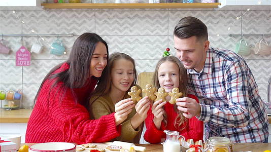 圣诞快乐家庭烘焙饼干视频的预览图