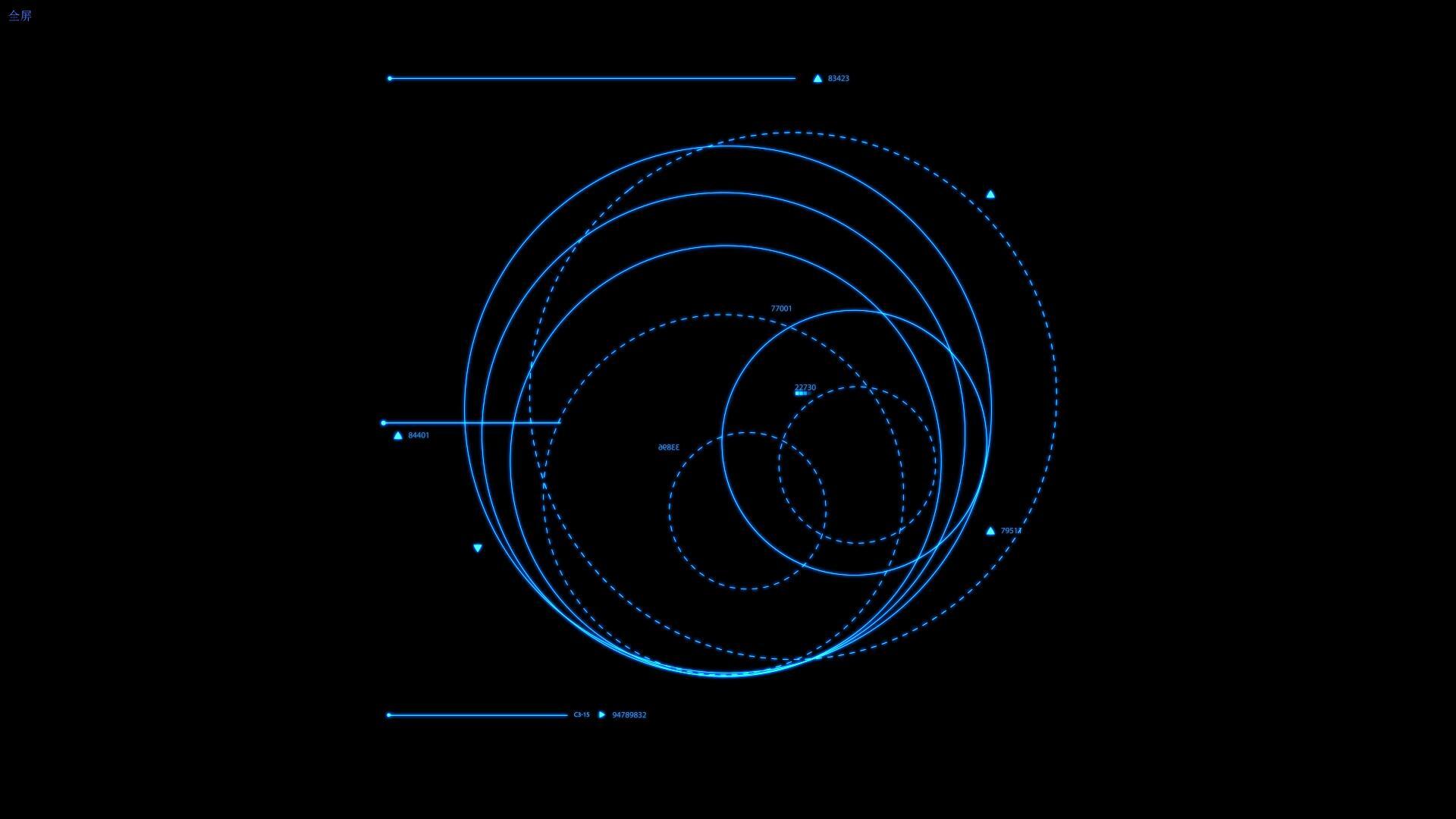 科技大数据圆环图表HUD元素视频的预览图