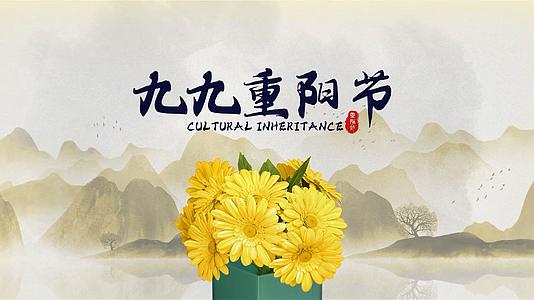 简洁水墨重阳节传统节日宣传展示视频的预览图