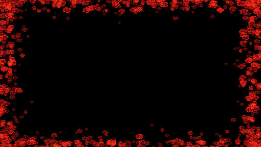 漂亮玫瑰花边框修饰粒子视频的预览图