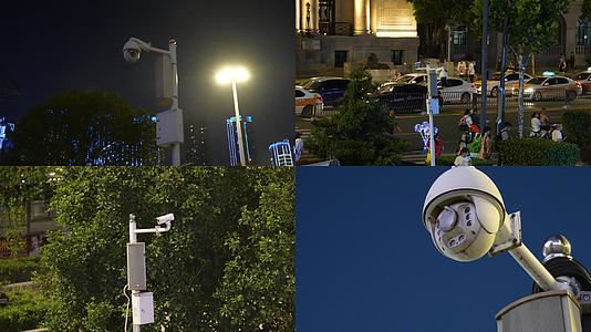 城市街头交通摄像头治安安全天眼警用摄像机4k素材合集视频的预览图
