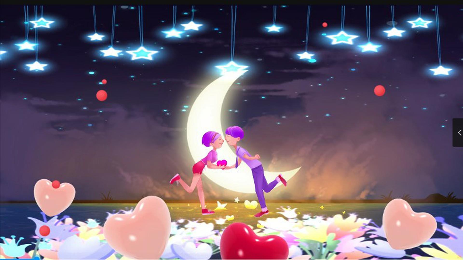 七夕星空下的情侣浪漫led背景视频视频的预览图