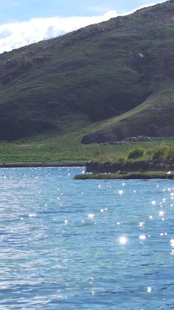 高原海边湖水波光粼粼视频的预览图