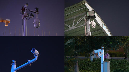 城市街头交通摄像头治安安全警用天眼摄像机4k素材合集视频的预览图