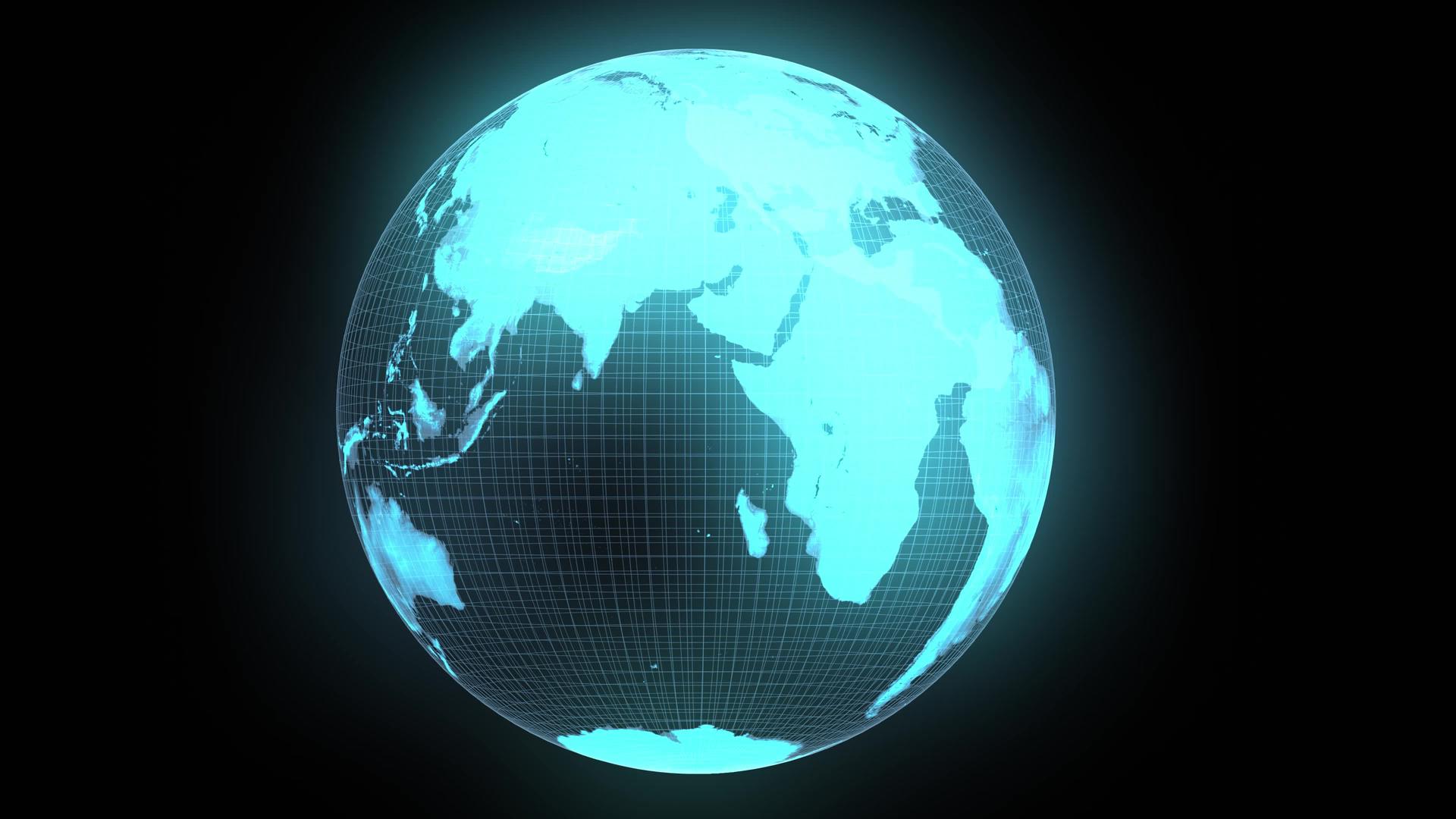 来自空间的世界天体全息图地球无缝视频动画视频的预览图