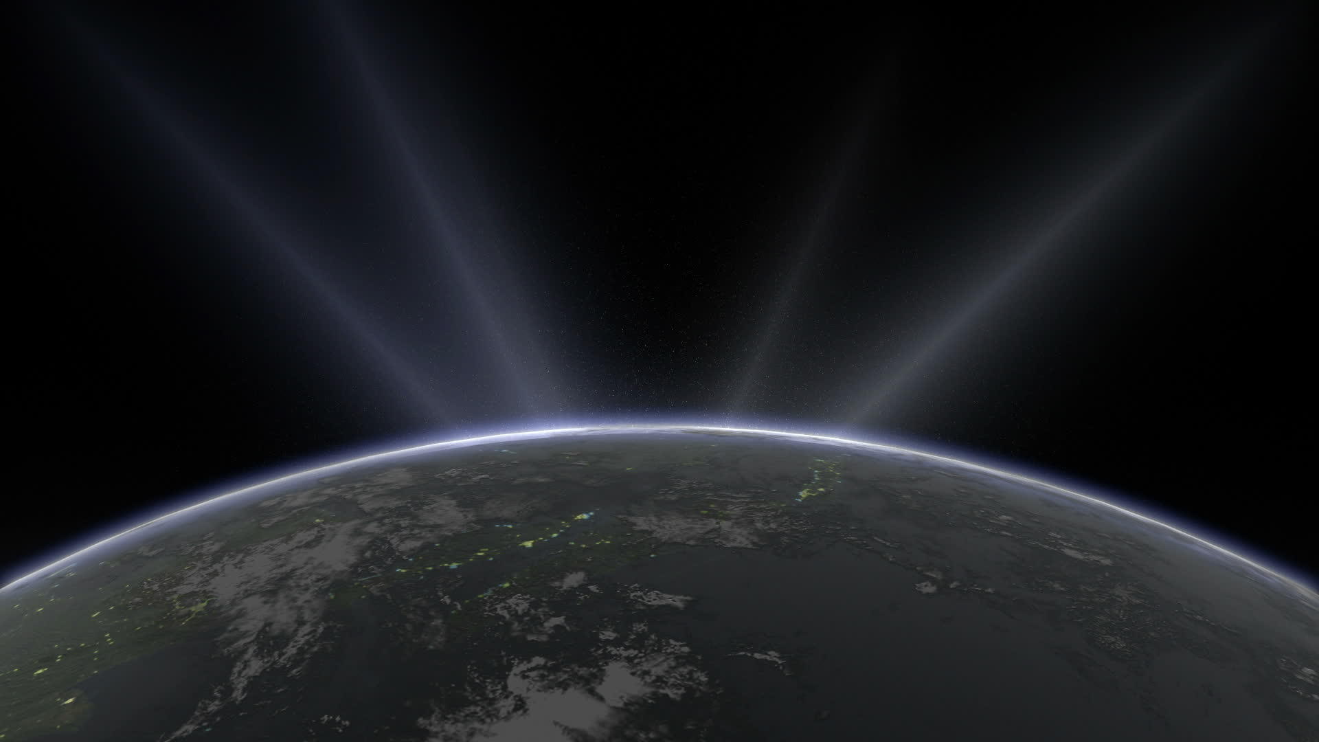 极光地球日出3D视频动画视频的预览图