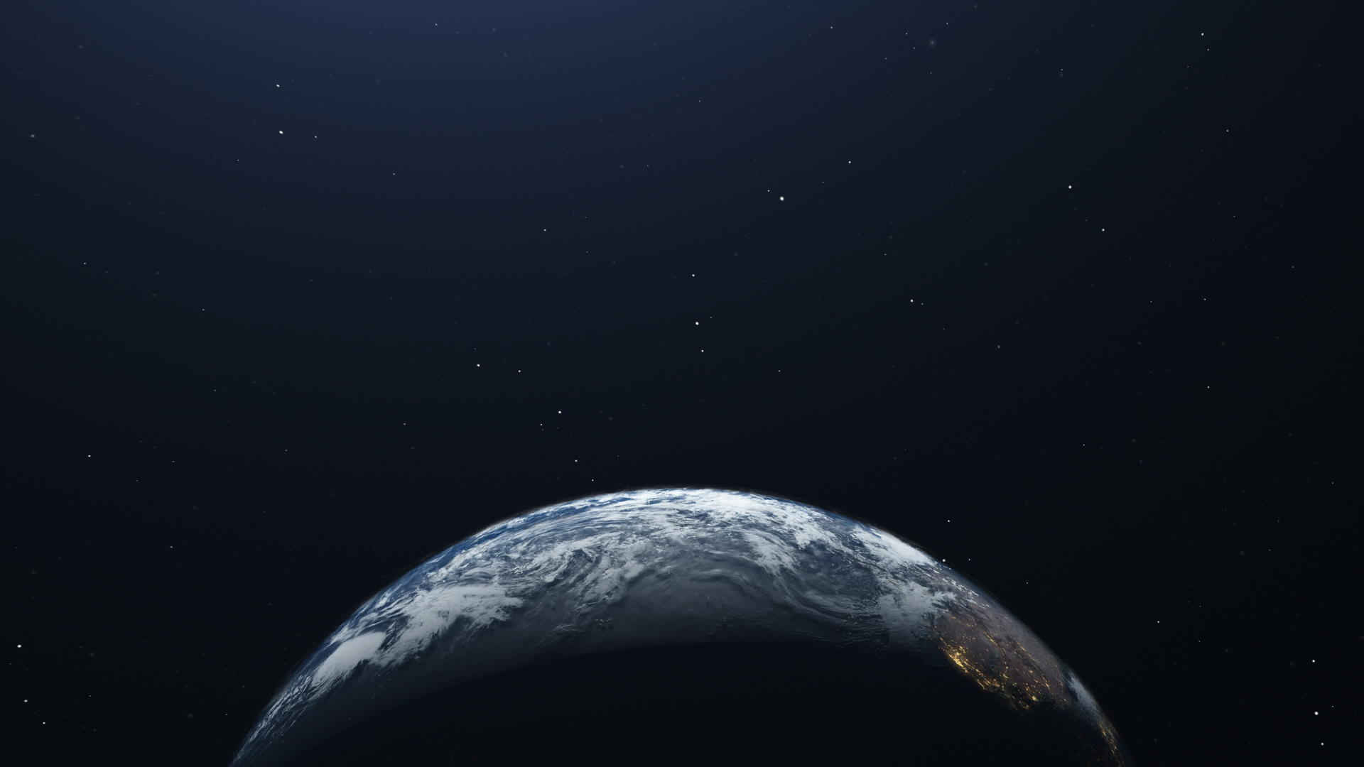 地球的空间视图以外层空间为背景旋转超逼真3D动画视频的预览图