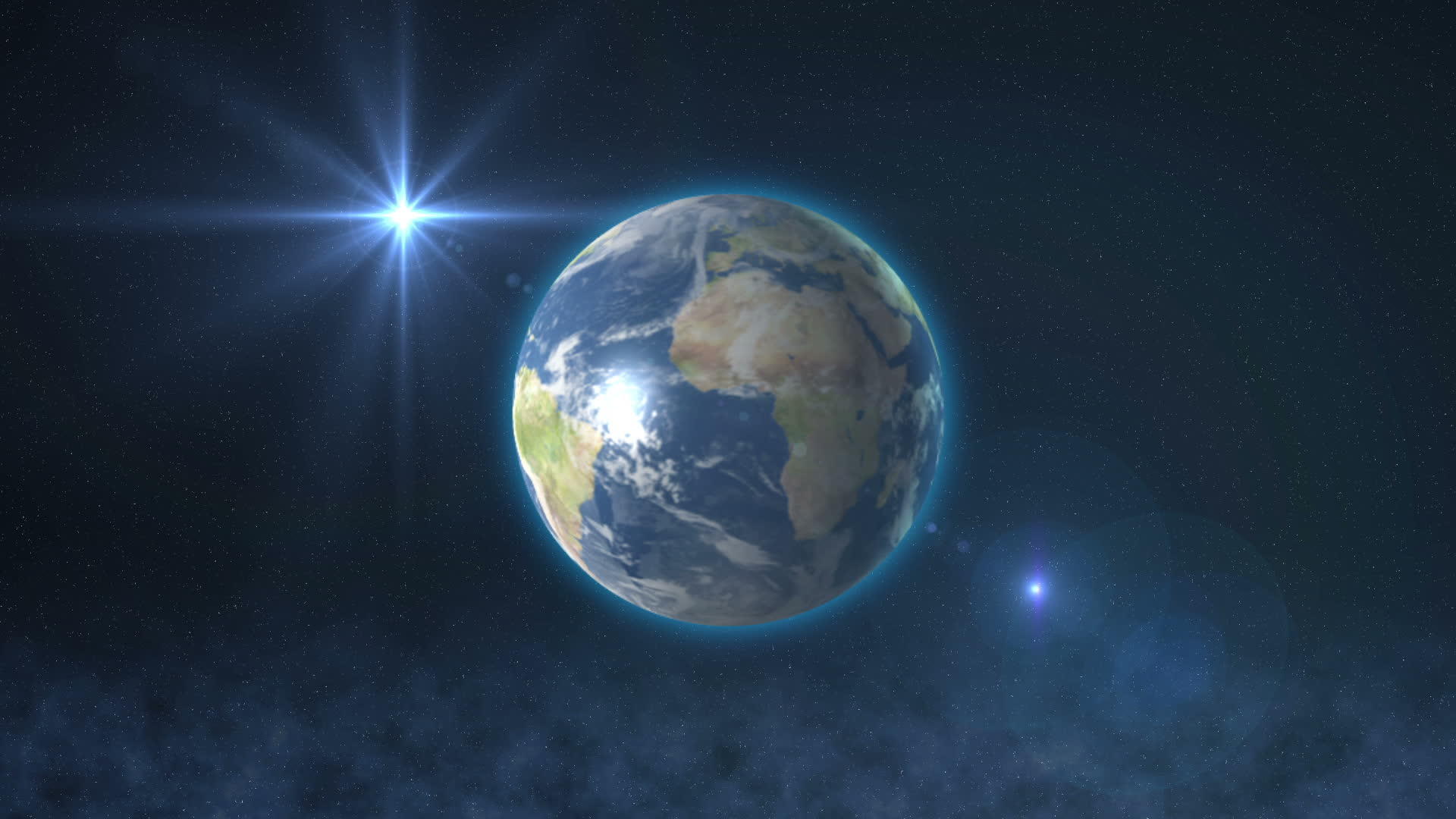 地球在太空和太阳的照耀下视频的预览图