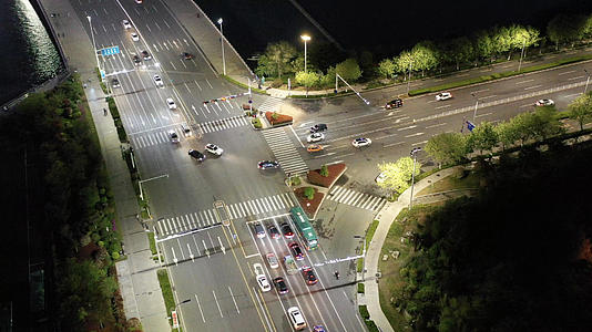 城市交通夜景航拍4K视频合集视频的预览图