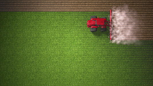 以农业为主题的工业人员现实动画视频循环耕种土地视频的预览图