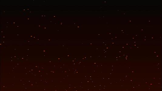 当燃烧的红色火花漂浮在黑屏上方时视频的预览图