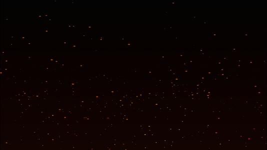 红色火焰火花燃烧在黑屏上浮到顶部的浮体上视频的预览图