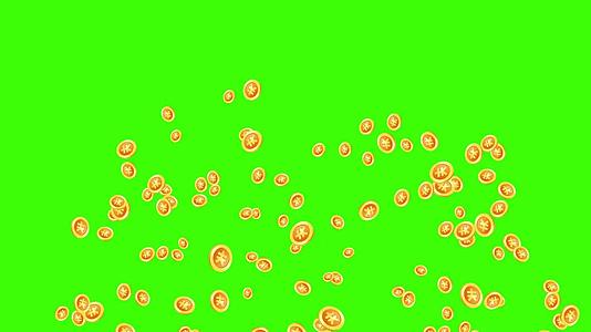 大量金币喷出绿幕抠像特效素材视频的预览图
