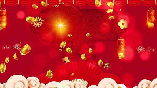 红色喜庆4K新年春节循环背景视频视频的预览图