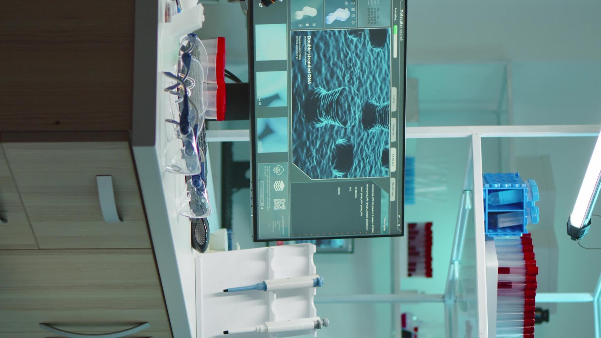 夜间科学实验室的室内垂直视频视频的预览图