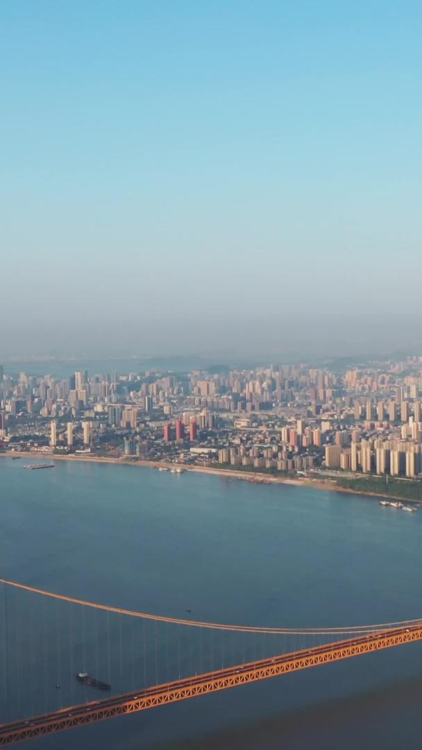 武汉杨泗港航拍风景城市长江大桥材料视频的预览图