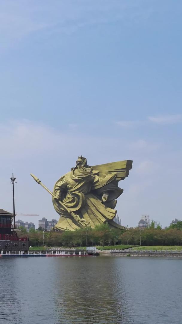 资料延时摄影湖北荆州旅游关羽公园视频的预览图