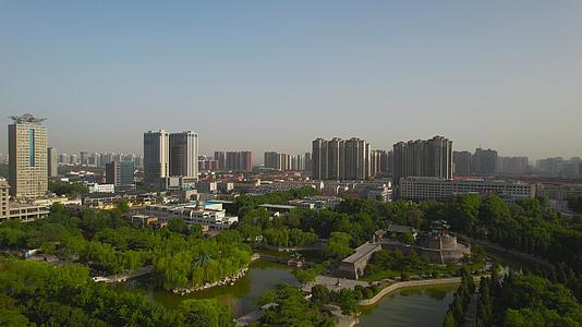 河北邯郸城市公园与建筑风光视频视频的预览图
