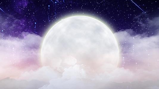 动态唯美云层上的月亮背景视频元素视频的预览图