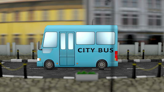 城市公共汽车动画视频的预览图