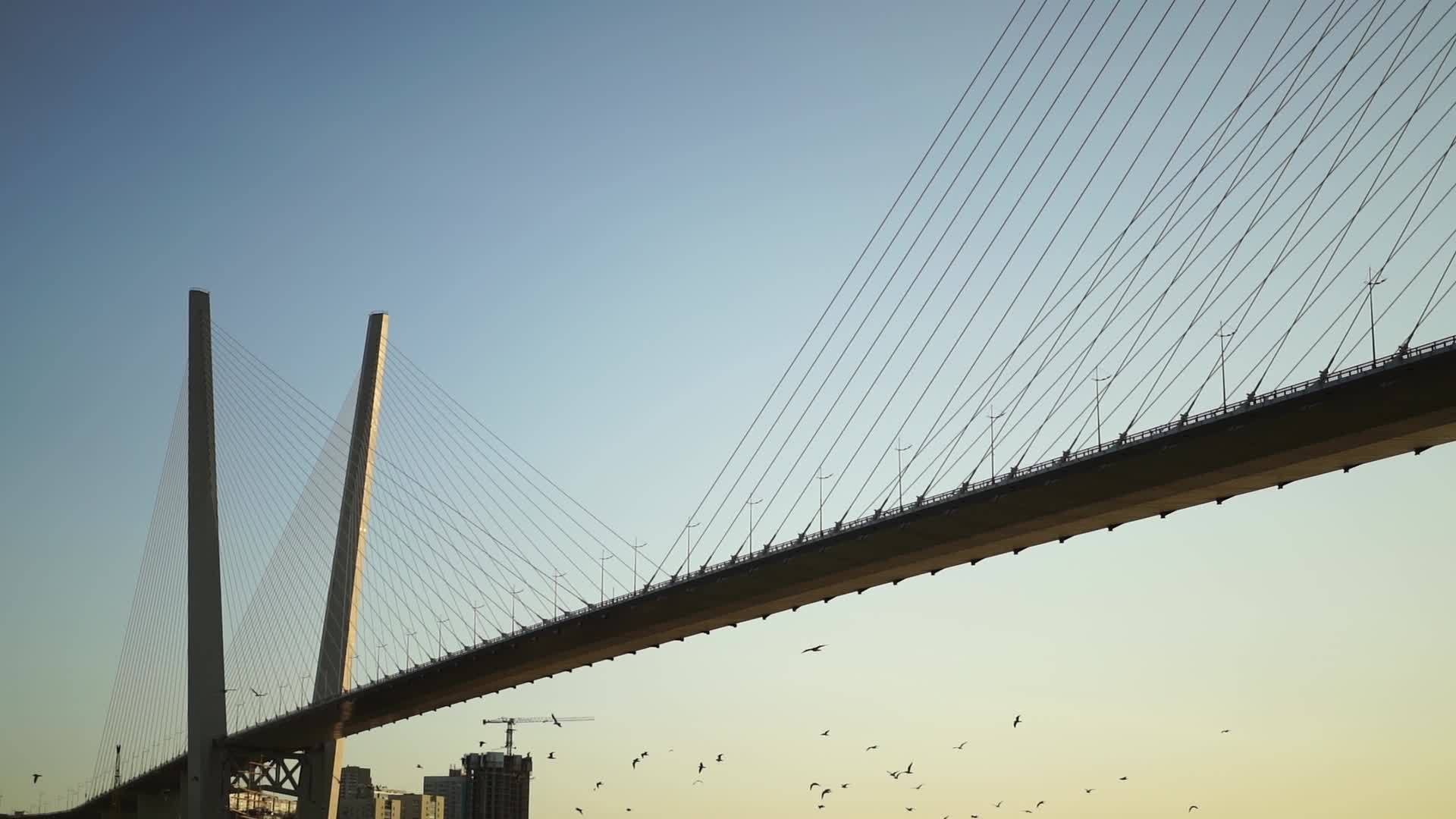 金桥的城市景观和视线视频的预览图