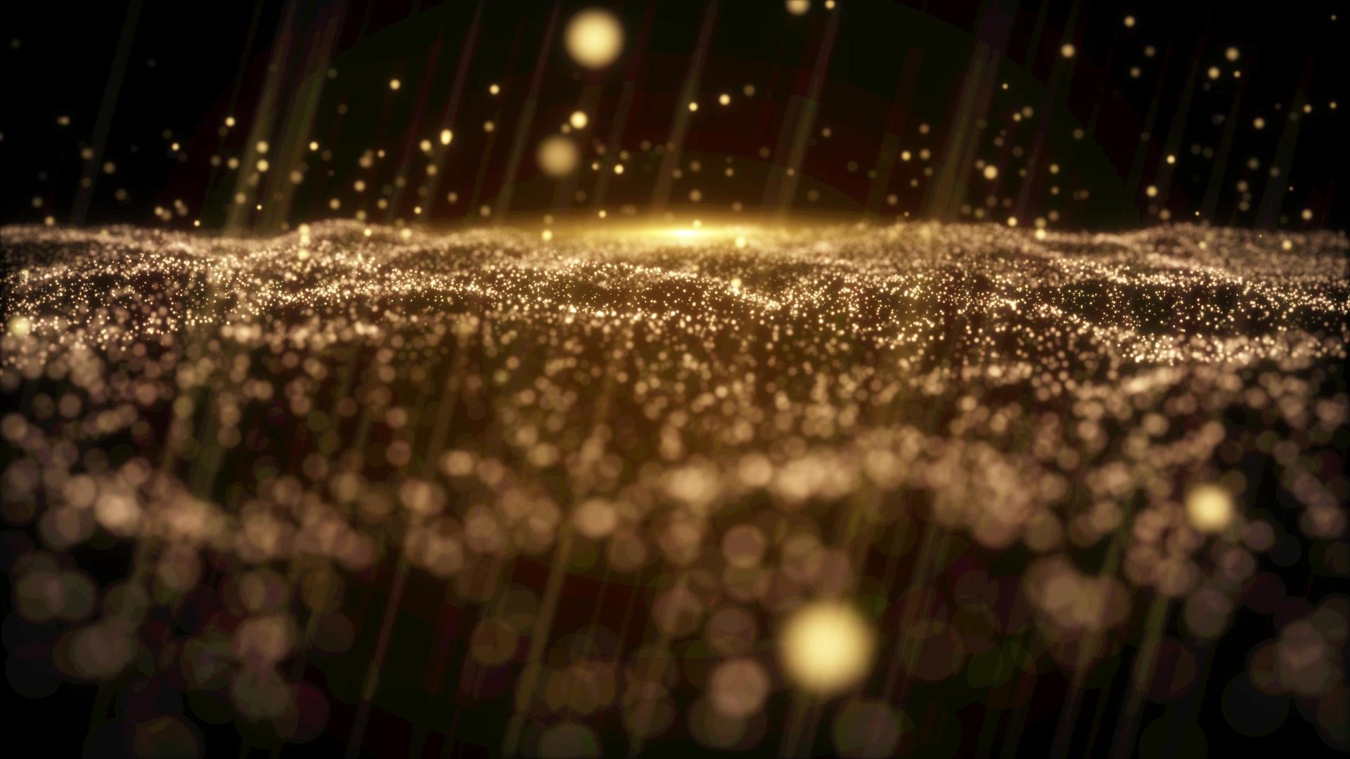 4K金色动态粒子波浪光效光效背景视频视频的预览图