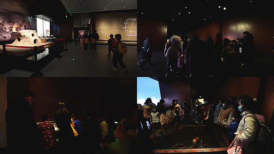 合集节日参观博物馆接收文化教育熏陶的儿童慢镜头升格拍摄4k素材视频的预览图