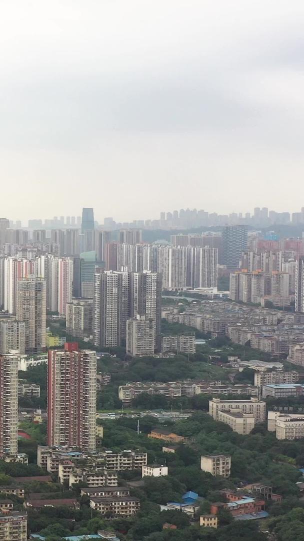 雾霾天气重庆江北区石马河航拍素材视频的预览图