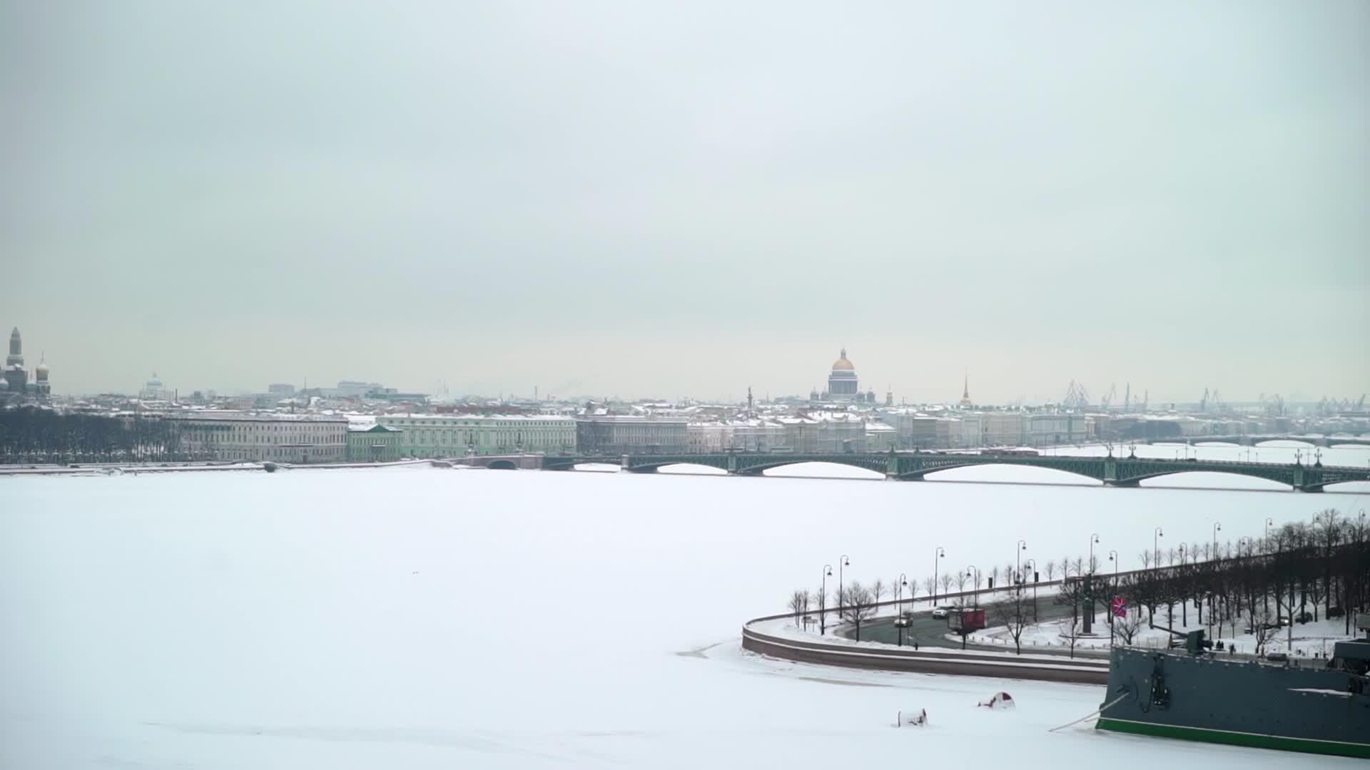 冬天的圣彼得堡风景视频的预览图