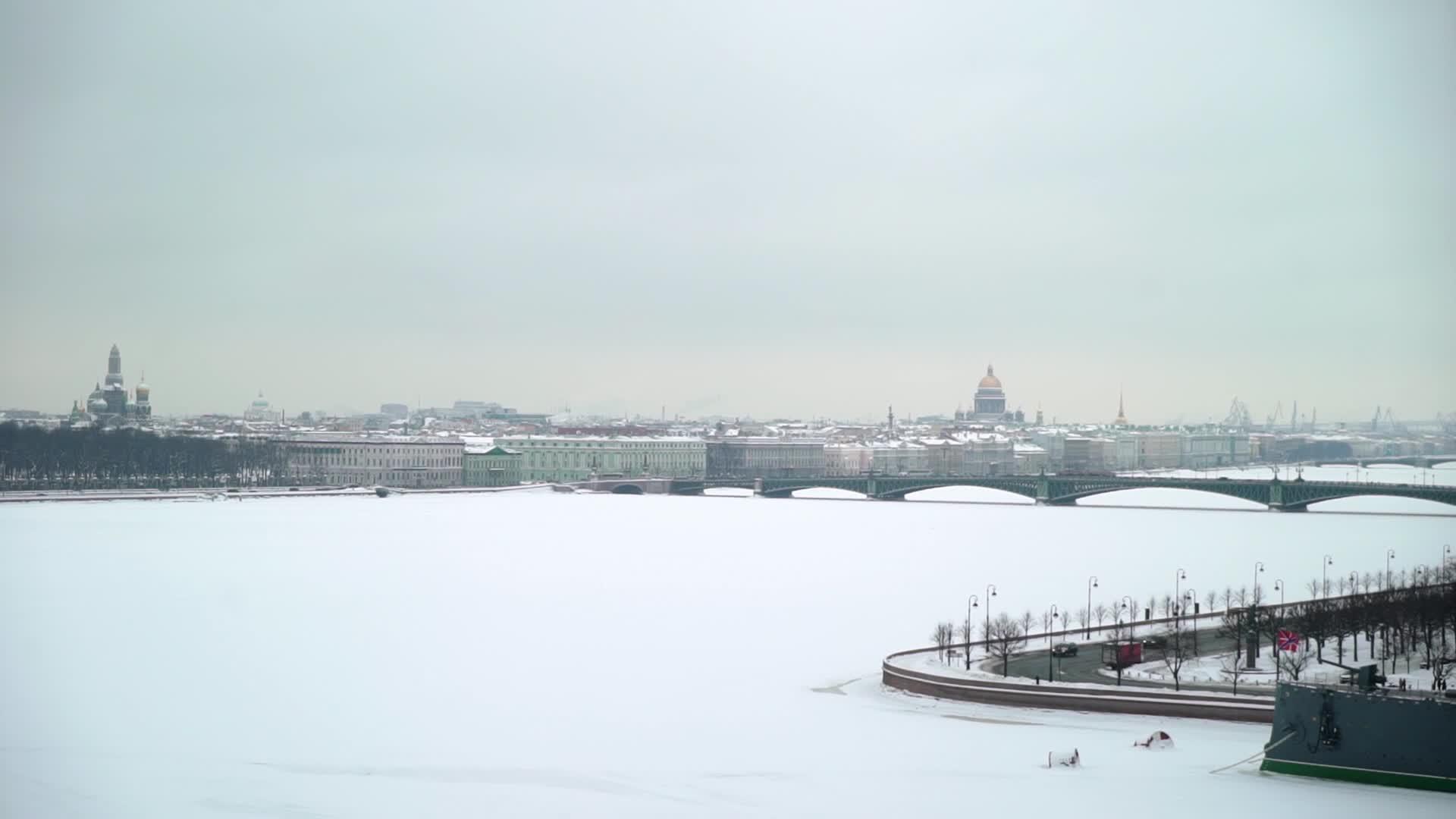 冬天的圣彼得堡风景视频的预览图