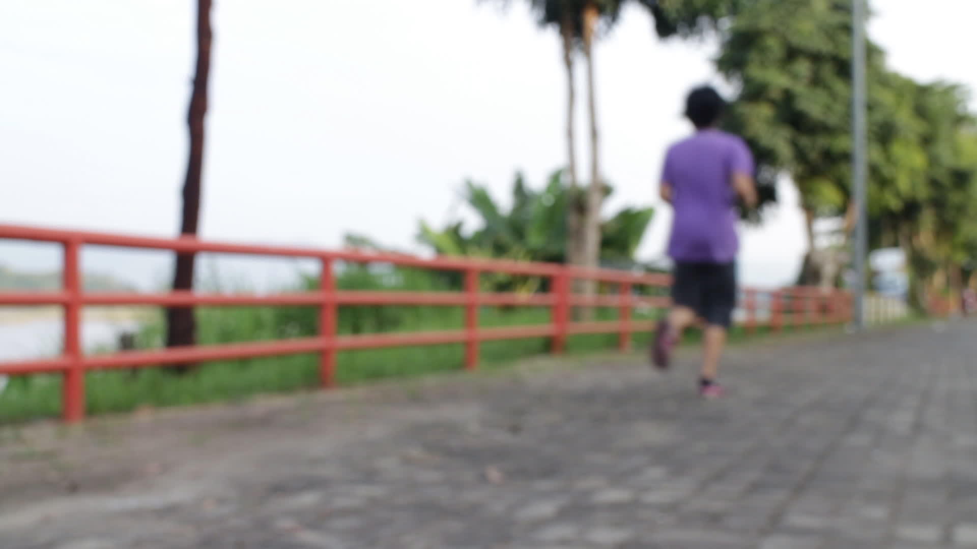 城市慢跑者在农村公路上视频的预览图